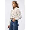 imageDEAR JOHN Miranda Novelty Classic Buttonup Long Sleeve Blouse Womens ShirtWhite Embroidery