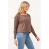 imageDEAR JOHN Oksana Henley Long Sleeve Raglan Womens TopDark Olive