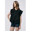 imageDEAR JOHN Shaya Womens Top Classic Relaxed Button Front SleevelessBlack