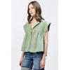 imageDEAR JOHN Shaya Womens Top Classic Relaxed Button Front SleevelessIceberg Green