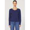 imageDEAR JOHN Vanya Long Sleeve Tee Slub VNeck Relaxed Fit Cotton Top with Raw Edge DetailBlack Iris