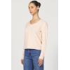 imageDEAR JOHN Vanya Long Sleeve Tee Slub VNeck Relaxed Fit Cotton Top with Raw Edge DetailCameo Rose