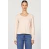 imageDEAR JOHN Vanya Long Sleeve Tee Slub VNeck Relaxed Fit Cotton Top with Raw Edge DetailCameo Rose