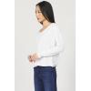 imageDEAR JOHN Vanya Long Sleeve Tee Slub VNeck Relaxed Fit Cotton Top with Raw Edge DetailWhite