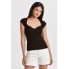 imageDEAR JOHN Womens DamaRise Sweetheart Neck TopBlack Rib