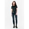 imageDEAR JOHN Womens Reese Mix Media TopBlack Vegan Leather