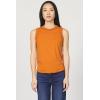 imageDEAR JOHN Zo Tee Slub Round Neck Sleeveless Relaxed Fit Cotton Top with Back Seam Detail  Pumpkin Spice  Medium