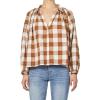 imageDEAR JOHN Benedict Shirt Womens Oversized Plaid Long Sleeve ButtonUp Cotton Collared TopPumpkin Spice