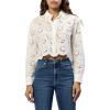 imageDEAR JOHN Miranda Novelty Classic Buttonup Long Sleeve Blouse Womens ShirtWhite Embroidery