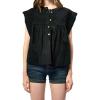 imageDEAR JOHN Shaya Womens Top Classic Relaxed Button Front SleevelessBlack