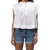 imageDEAR JOHN Shaya Womens Top Classic Relaxed Button Front SleevelessWhite