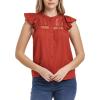 imageDEAR JOHN Womens Annalise Petal Sleeve TopCrimson