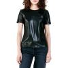 imageDEAR JOHN Womens Reese Mix Media TopBlack Vegan Leather