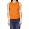 imageDEAR JOHN Zo Tee Slub Round Neck Sleeveless Relaxed Fit Cotton Top with Back Seam Detail  Pumpkin Spice  Medium