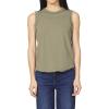 imageDEAR JOHN Zo Tee Slub Round Neck Sleeveless Relaxed Fit Cotton Top with Back Seam Detail  Vetiver  Large