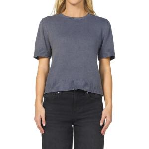 imageDEAR JOHN Leyla Top Lightweight Short Sleeve Sweater Crew Neck Knit Tee Slim Fit Polished Everyday Knitwear Wardrobe Essential  Vintage Indigo  Small
