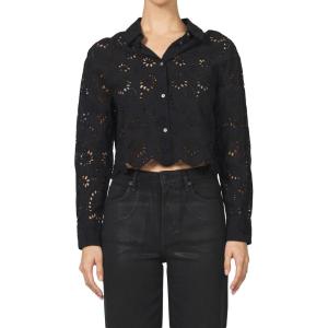 imageDEAR JOHN Miranda Novelty Classic Buttonup Long Sleeve Blouse Womens ShirtBlack
