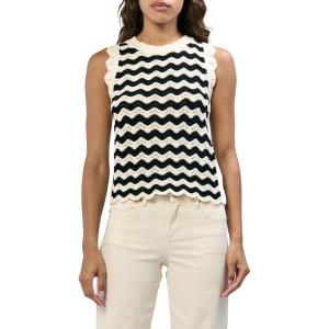 imageDEAR JOHN Nami Crewneck Sleeveless Novelty Womens TopBlackCreme