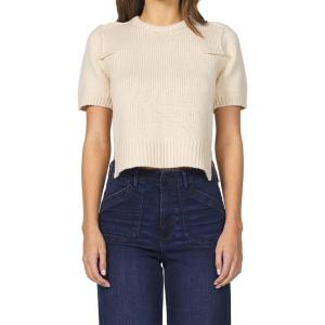 imageDEAR JOHN Sabine Top Crew Neck Short Sleeve Sweater Knit Classic FitNatural