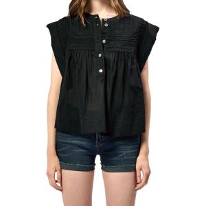 imageDEAR JOHN Shaya Womens Top Classic Relaxed Button Front SleevelessBlack