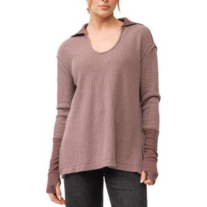 imageDEAR JOHN Tanya VNeck Oversized Long Sleeve Womens TopMarron