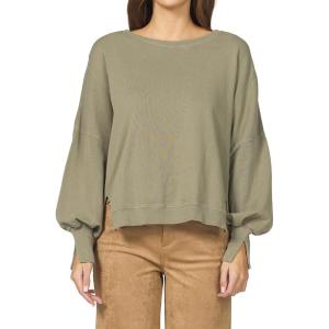 imageDEAR JOHN Trenton Womens Sweater Oversized Crew Neck Long SleeveVetiver