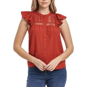 imageDEAR JOHN Womens Annalise Petal Sleeve TopCrimson