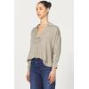 imageDEAR JOHN Adelle Top Long Sleeve Popover VNeck Relaxed Fit  Vetiver  Large