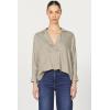 imageDEAR JOHN Adelle Top Long Sleeve Popover VNeck Relaxed Fit  Vetiver  Large