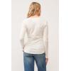 imageDEAR JOHN Alina Womens Top Classic Fit VNeck Long SleeveAntique White