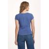 imageDEAR JOHN Anaya Notch Neck Slub VNeck Womens Tee Knit Standard FitBlue Lolite