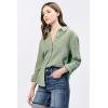 imageDEAR JOHN Gaia Poplin Classic Collared Buttonup Long Sleeve Womens ShirtIceberg Green