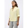 imageDEAR JOHN Gaia Poplin Classic Collared Buttonup Long Sleeve Womens ShirtPale Lime Yellow