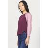 imageDEAR JOHN Kira Top Womens Relaxed Fit Long Sleeve Raglan Crew Neck Cotton BlouseFig Lilas