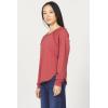 imageDEAR JOHN Kira Top Womens Relaxed Fit Long Sleeve Raglan Crew Neck Cotton BlouseRed Ochre