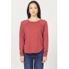 imageDEAR JOHN Kira Top Womens Relaxed Fit Long Sleeve Raglan Crew Neck Cotton BlouseRed Ochre