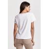 imageDEAR JOHN Vanya Short Sleeve Vee Neck Womens Slub Tee Knit Relaxed Fit ShirtWhite