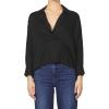 imageDEAR JOHN Adelle Top Long Sleeve Popover VNeck Relaxed Fit  Black  Medium
