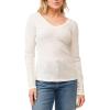 imageDEAR JOHN Alina Womens Top Classic Fit VNeck Long SleeveAntique White
