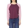 imageDEAR JOHN Kira Top Womens Relaxed Fit Long Sleeve Raglan Crew Neck Cotton BlouseFig Lilas