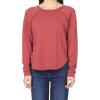 imageDEAR JOHN Kira Top Womens Relaxed Fit Long Sleeve Raglan Crew Neck Cotton BlouseRed Ochre