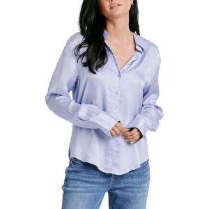 imageDEAR JOHN Gaia Poplin Classic Collared Buttonup Long Sleeve Womens ShirtCorn Flower