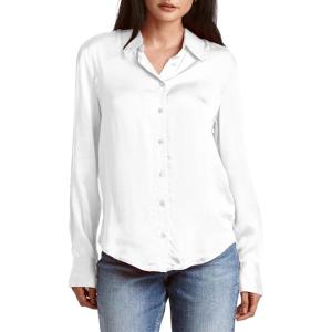 imageDEAR JOHN Gaia Poplin Classic Collared Buttonup Long Sleeve Womens ShirtWhite