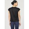 imageDEAR JOHN Kristen VNeck Top Short Sleeve Womens Blouse ShirtBlack
