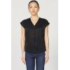 imageDEAR JOHN Kristen VNeck Top Short Sleeve Womens Blouse ShirtBlack