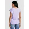 imageDEAR JOHN Uri Womens Thermal Tee Shirt Classic VNeck Cap SleeveGentle Lavender