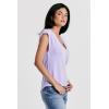 imageDEAR JOHN Uri Womens Thermal Tee Shirt Classic VNeck Cap SleeveGentle Lavender