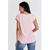 imageDEAR JOHN Uri Womens Thermal Tee Shirt Classic VNeck Cap SleevePink Diamond