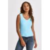 imageDEAR JOHN Womens Neomi Decollete Neck TankArtic Sea Rib