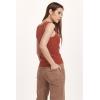 imageDEAR JOHN Womens Neomi Decollete Neck TankIntense Rust Rib